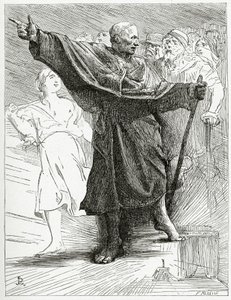 Le Pape, XIXe siècle (gravure en noir et blanc) - Jean Paul Laurens